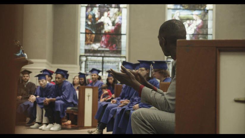 Darrius Oldham Speaking to Monroe Harding 2019 Graduation